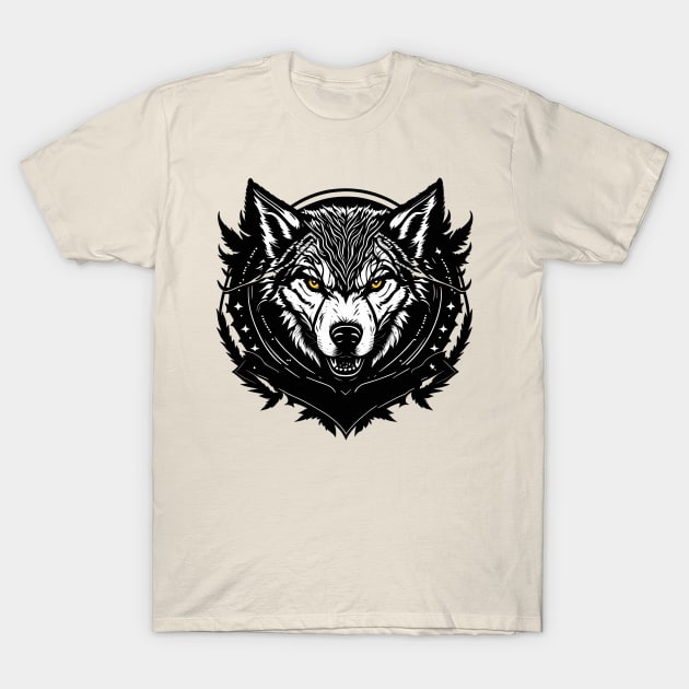 Wolf Logo in Vector Style T-Shirt by NordicBadger